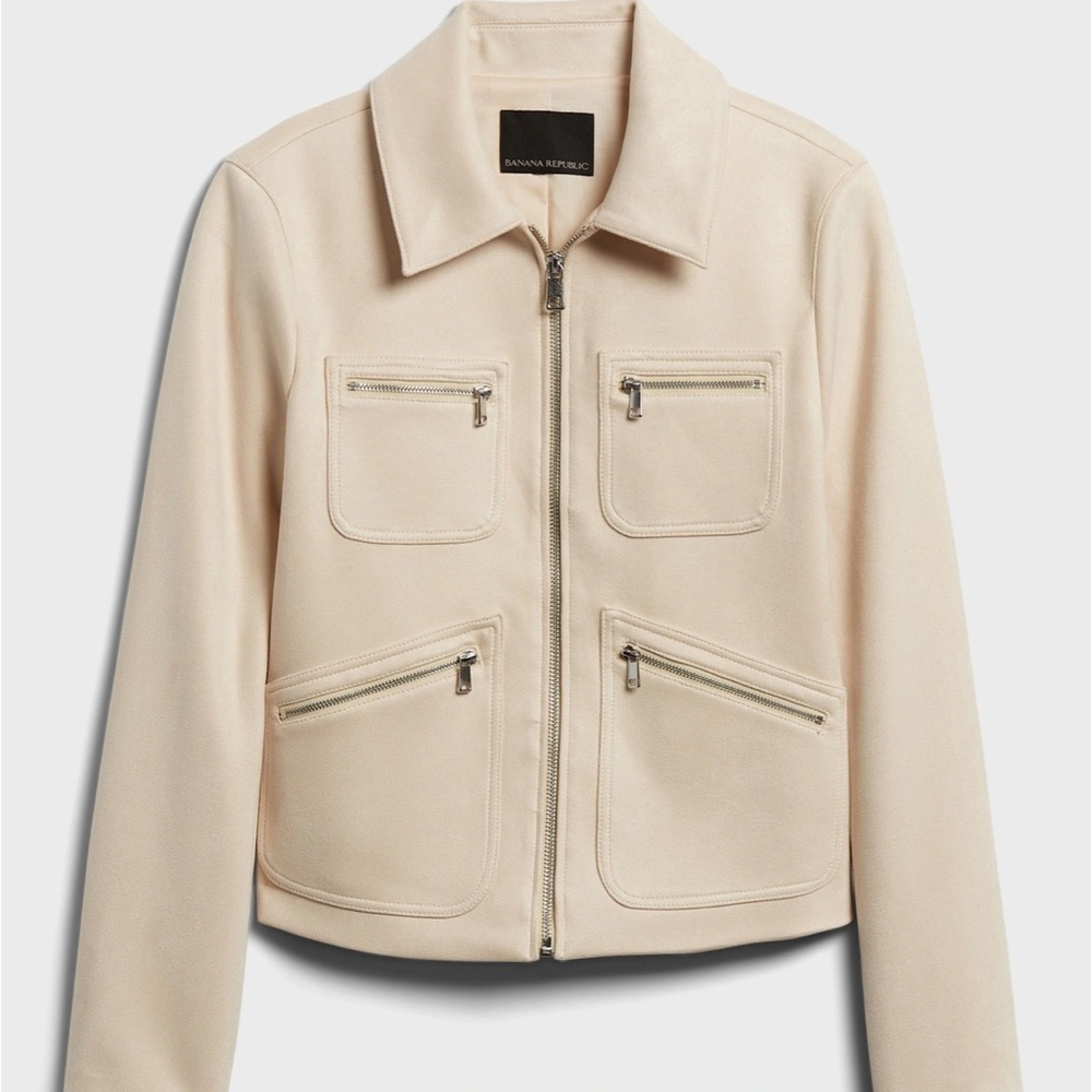 Banana Republic Vegan Suede Zip 4-Pocket Jacket